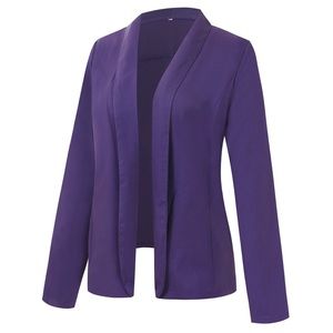 Calvin Klein Long Sleeve Suit Cardigan Jacket Color purple Women Blazer Coats